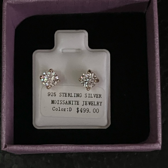 Moissanite Jewelry Sterling Silver Stud Earrings